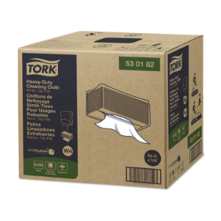 Image sur  530182 - Chiffon de nettoyage robuste Tork blanc W4